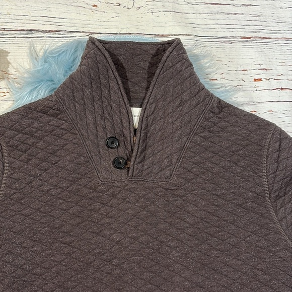 Billy Reid Men's Diamond Quilted Shawl Pullover with Suede Elbow Patches - Picture 7 of 9